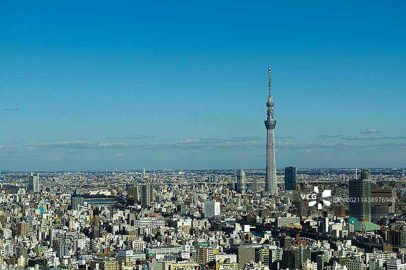 东京晴空塔与两国国技馆区域图片素材