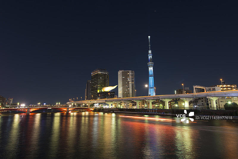 东京晴空塔冬季彩灯，日本浅草台东区图片素材