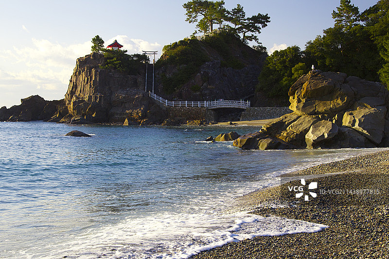 香川县桂滨公园桂滨海滩风光图片素材