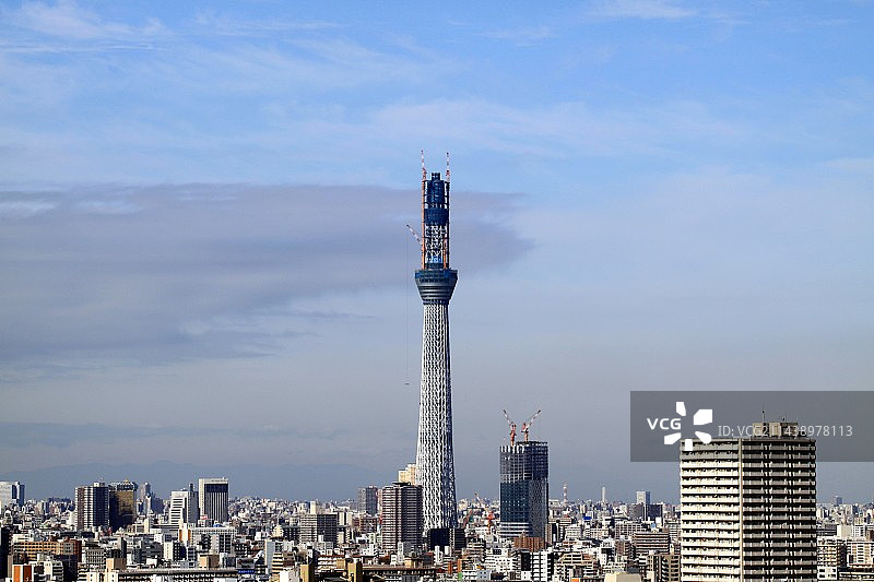 从江户川区船堀眺望东京晴空塔图片素材