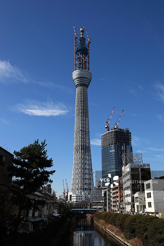 东京隅田川天空之桥图片素材