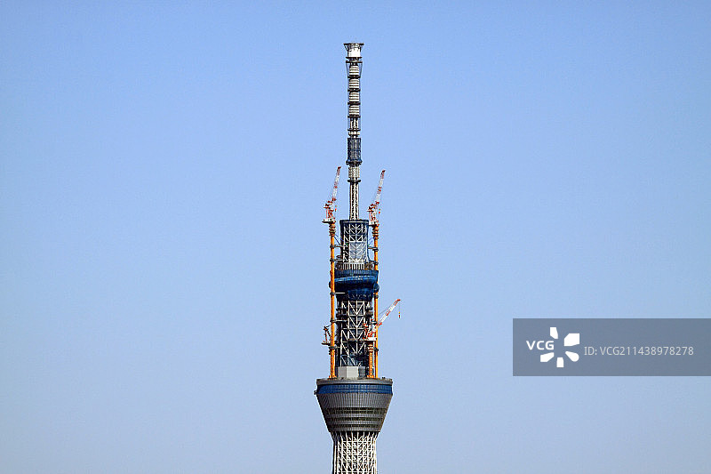 从江户川区船堀眺望东京晴空塔图片素材