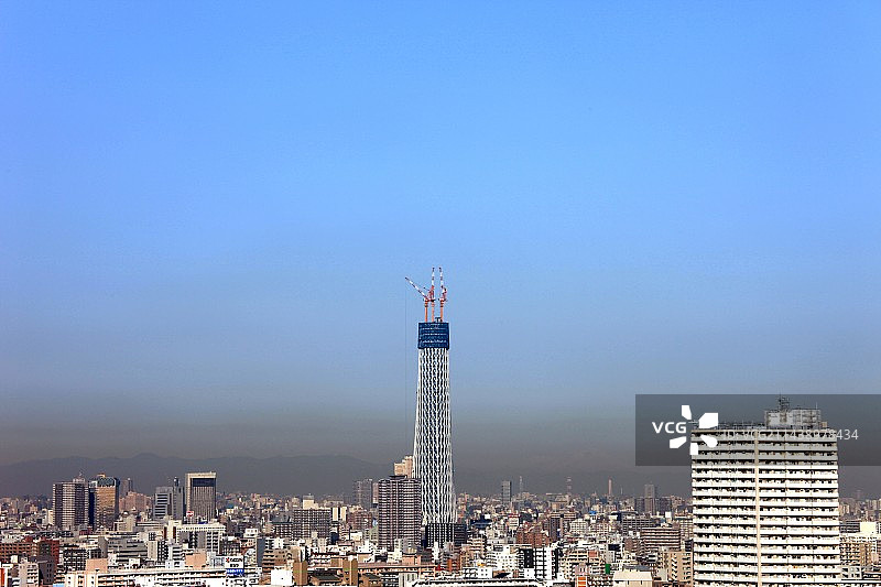 从江户川区船堀眺望东京晴空塔图片素材