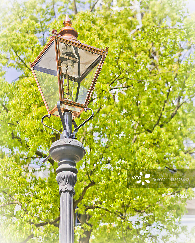 日本神奈川县横滨市中央区山下公园街道煤气灯图片素材