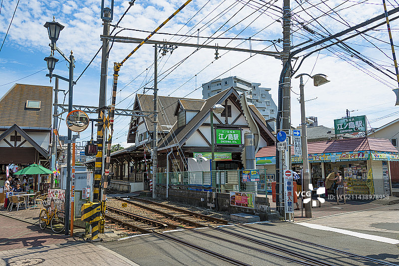 江之电-江之岛站，藤泽，神奈川县图片素材