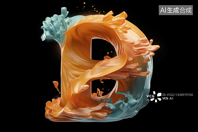 【AI数字艺术】抽象的字母图片素材