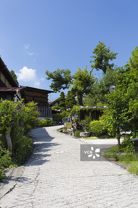 妻笼宿小镇，日本长野县木曾郡图片素材