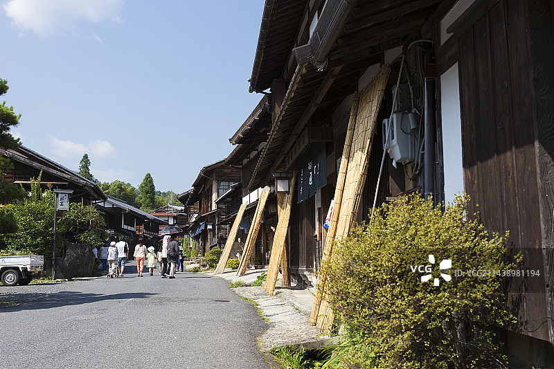 妻笼宿小镇，日本长野县木曾郡图片素材