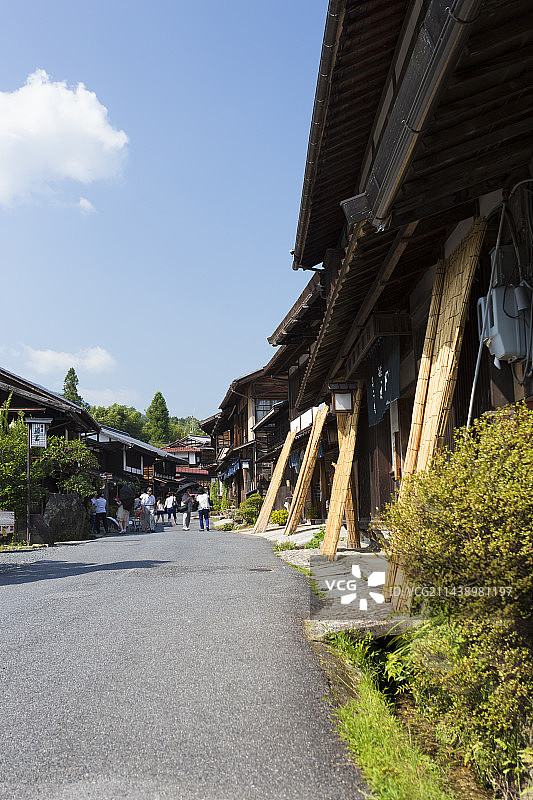 妻笼宿小镇，日本长野县木曾郡图片素材