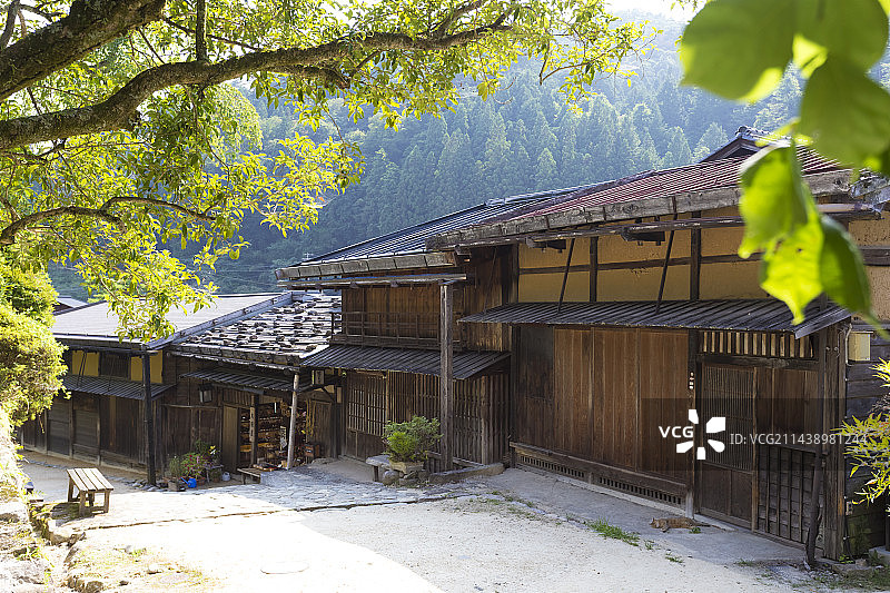 妻笼宿小镇，日本长野县木曾郡图片素材
