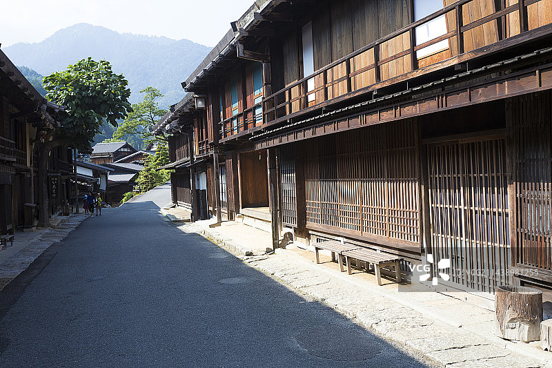妻笼宿小镇，日本长野县木曾郡图片素材