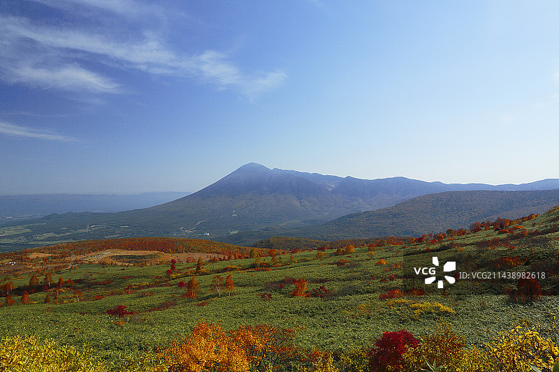 岩手山和八幡平的秋叶图片素材