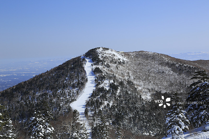冬季安比高原滑雪场，位于日本岩手县八幡平市图片素材