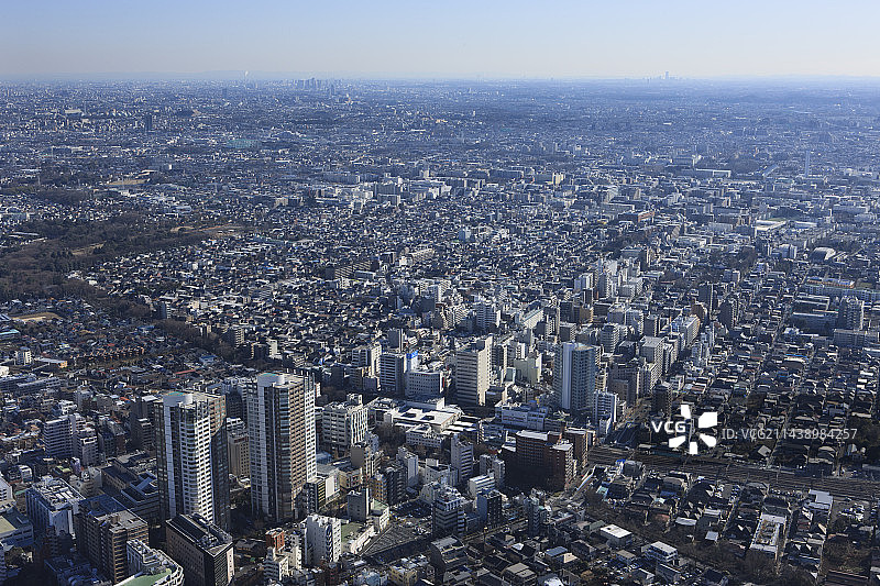 从西池袋拍摄的三鹰站鸟瞰图，东京图片素材