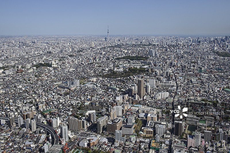 东京西巢鸭站天空树区域航拍图片素材