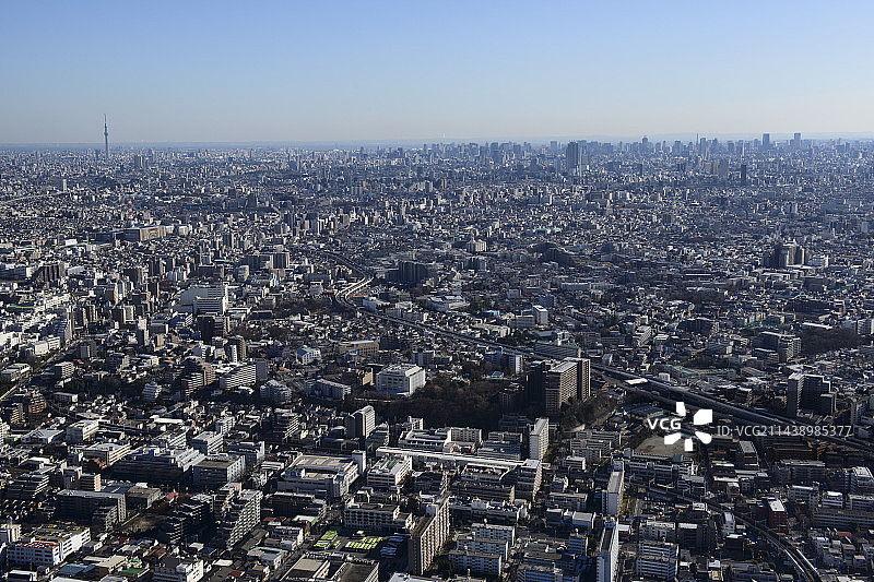 东京板桥区志村三丁目站鸟瞰图（西北侧，朝天空树方向）图片素材