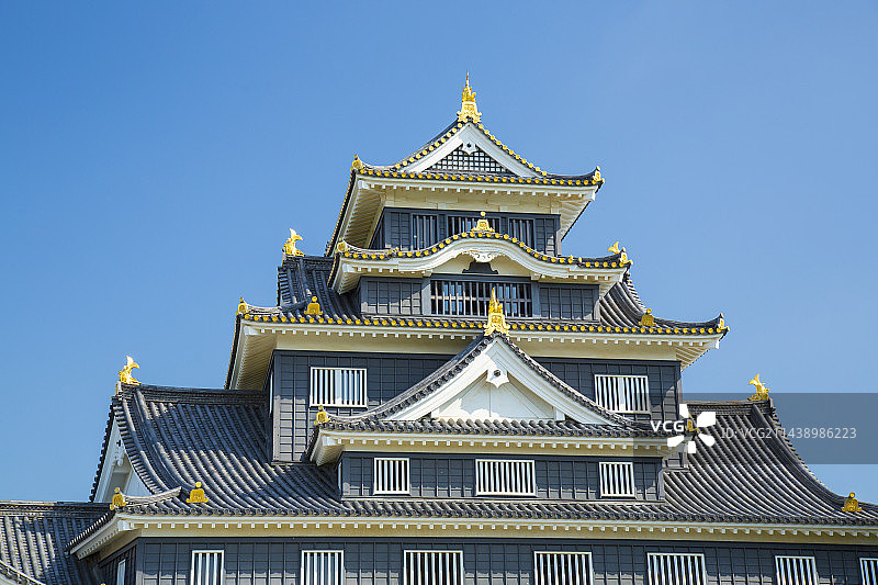 日本冈山县冈山市冈山城天守阁图片素材