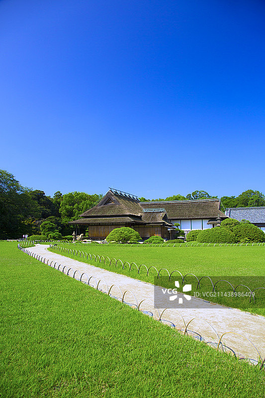 后乐园花园的卷提屋，日本冈山县冈山市图片素材