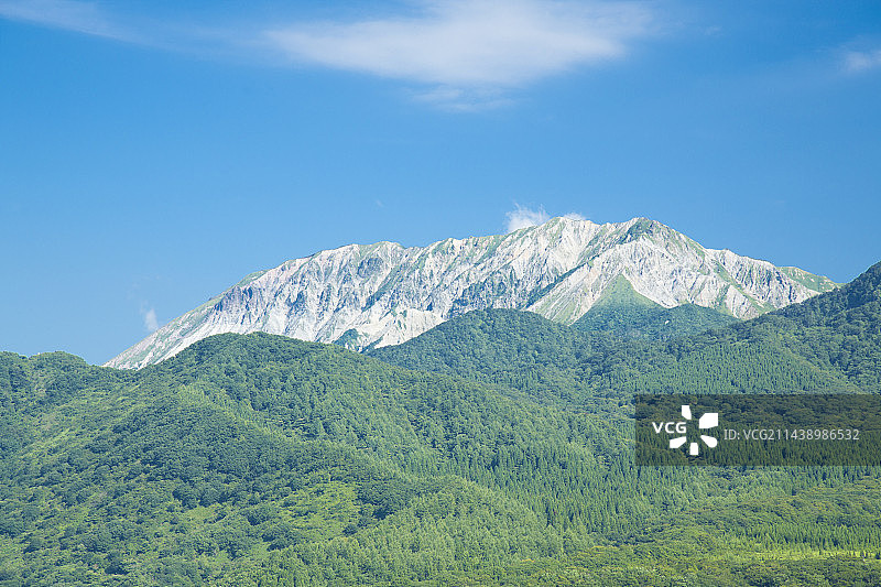 从蒜山高原看到的日本冈山县真庭市蒜山图片素材