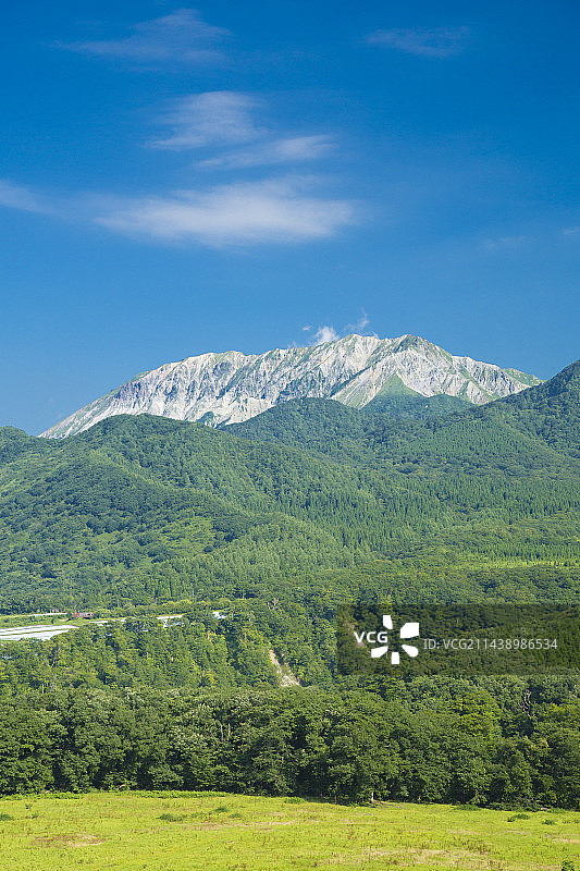 从蒜山高原看到的日本冈山县真庭市蒜山图片素材