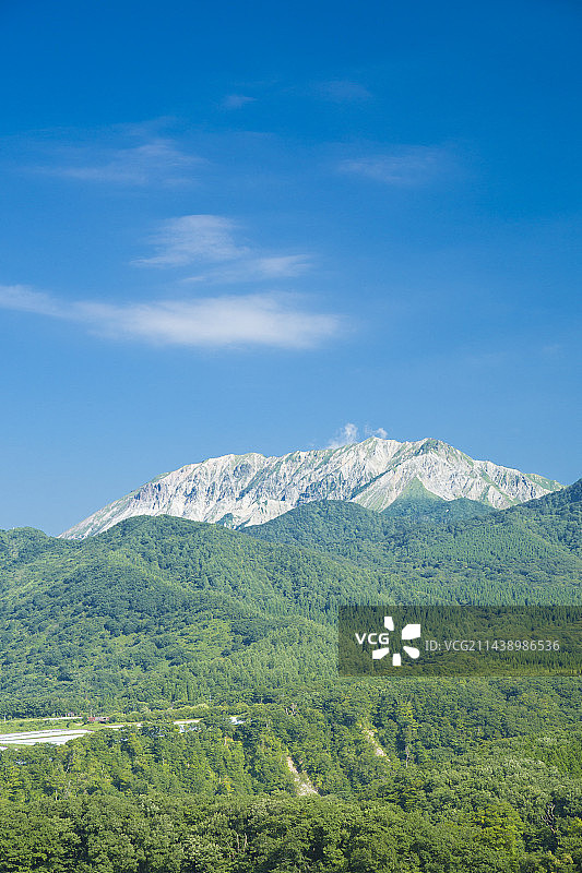 从蒜山高原看到的日本冈山县真庭市蒜山图片素材