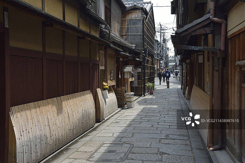 日本京都府京都市祇园白川的城镇景观图片素材