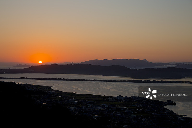 京都府宫津市天桥立日出图片素材