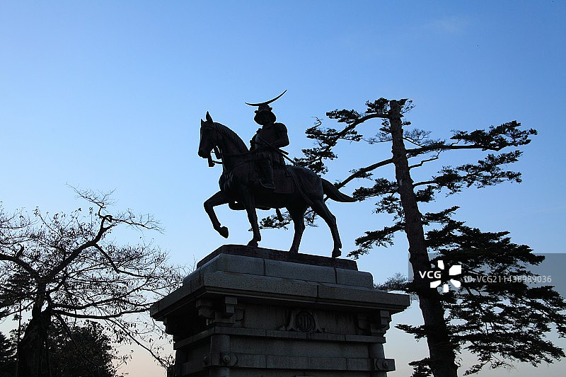 宫城县仙台市伊达政宗雕像图片素材