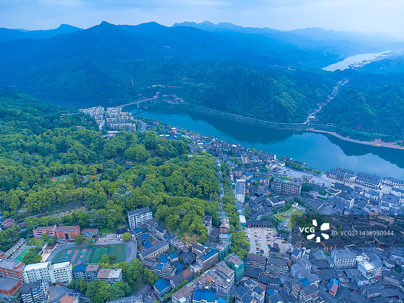 洪江古商城鸟瞰景观图片素材