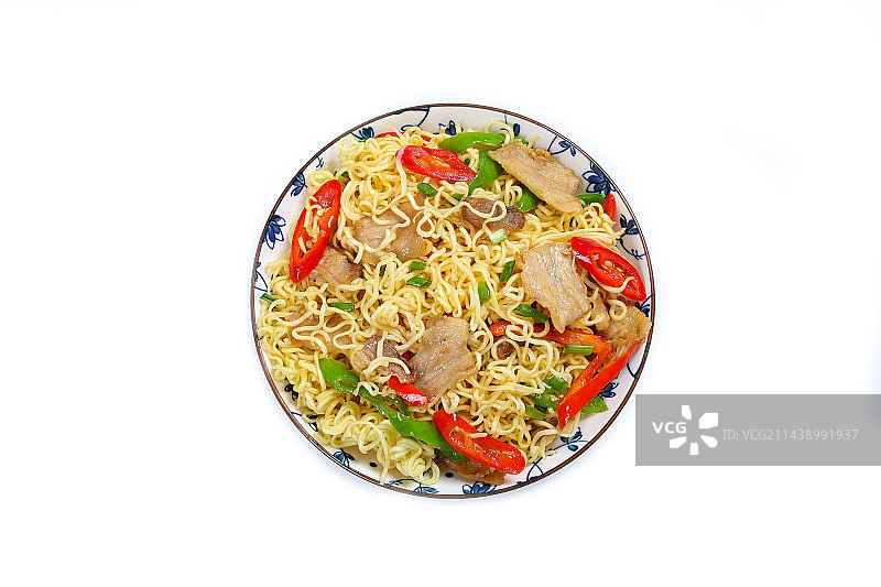 特色小吃美食肉片炒面条图片素材