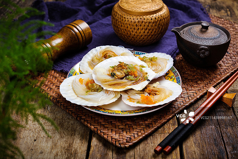 营养美味特色小吃美食蒜蓉粉丝贝图片素材