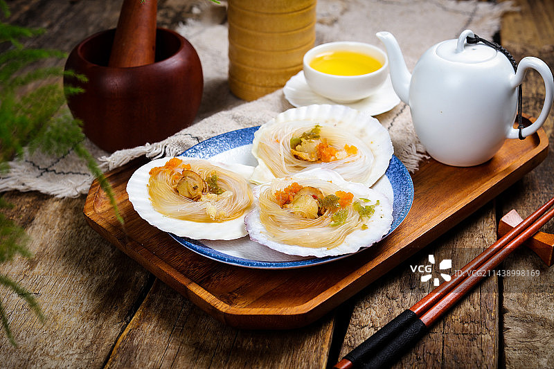 营养美味特色小吃美食蒜蓉粉丝贝图片素材