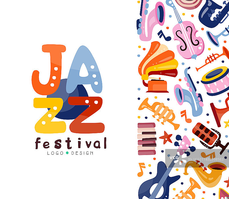 爵士音乐节和音乐会卡片图片素材