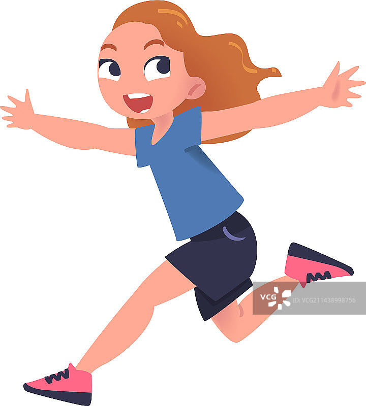 快乐的女孩高兴地跳跃图片素材