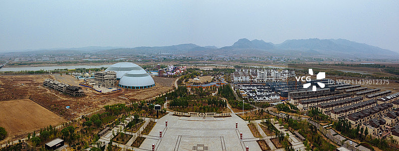 朝阳县 地标 人民广场 寻龙岛 龙文路 航拍图片素材