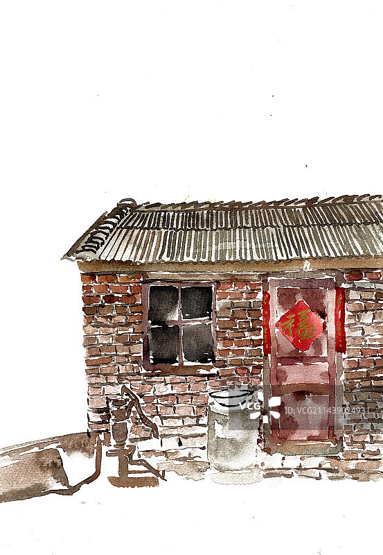 农村砖瓦房图片素材