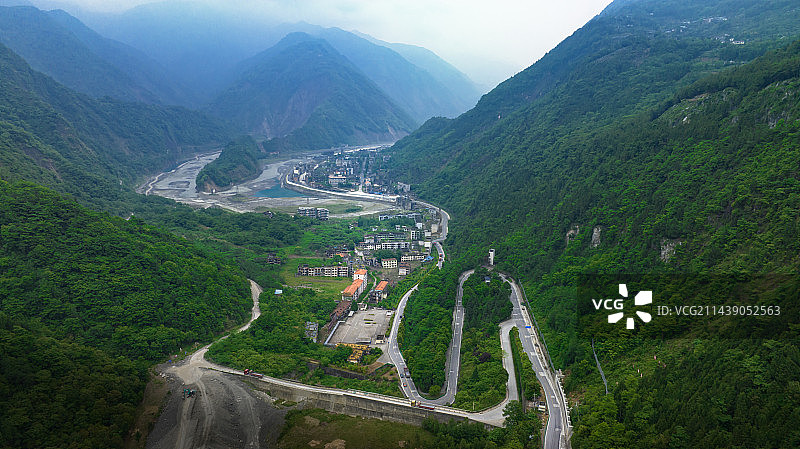 北川地震遗址图片素材