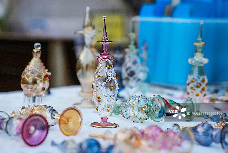 土耳其玻璃艺术品特写图片素材