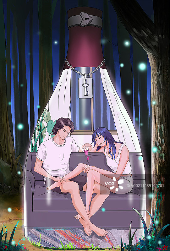 坐在沙发上喝香槟的情侣图片素材