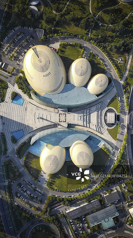 河南艺术中心俯拍航拍图片素材