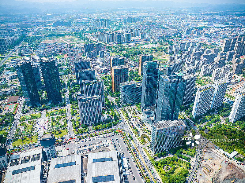 金华永康国际会展中心城市CBD繁华川流不息图片素材