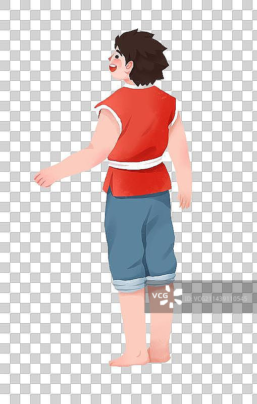 传统节日端午节插画元素划船的男孩图片素材