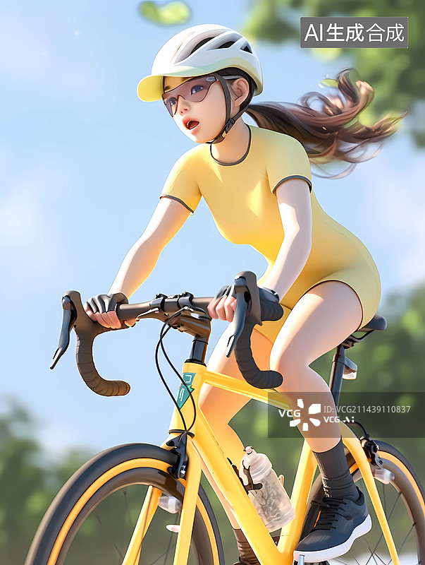 【AI数字艺术】3D角色场景-户外骑行图片素材