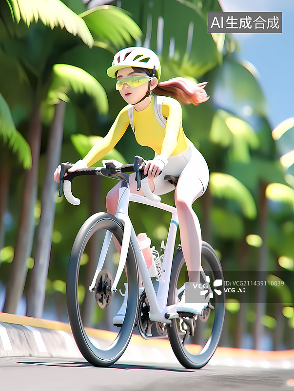 【AI数字艺术】3D角色场景-户外骑行图片素材