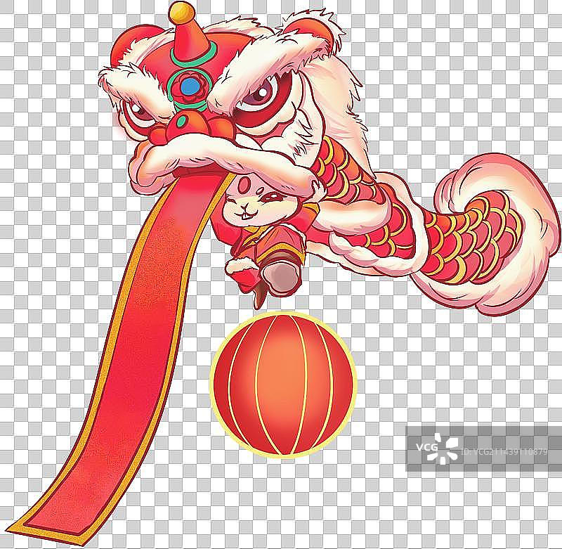 舞狮--免扣插画图片素材