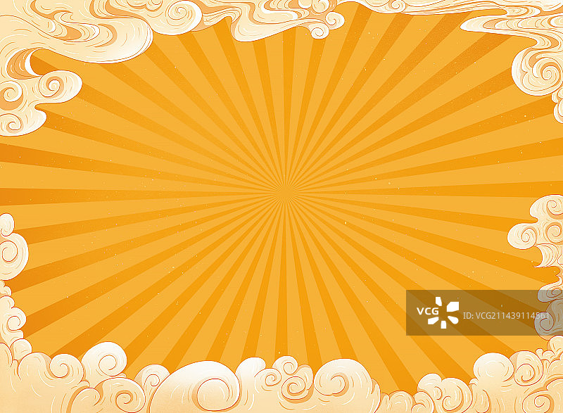 节日祥云插画背景图片素材