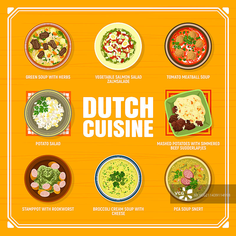 荷兰美食餐厅菜单页面模板图片素材