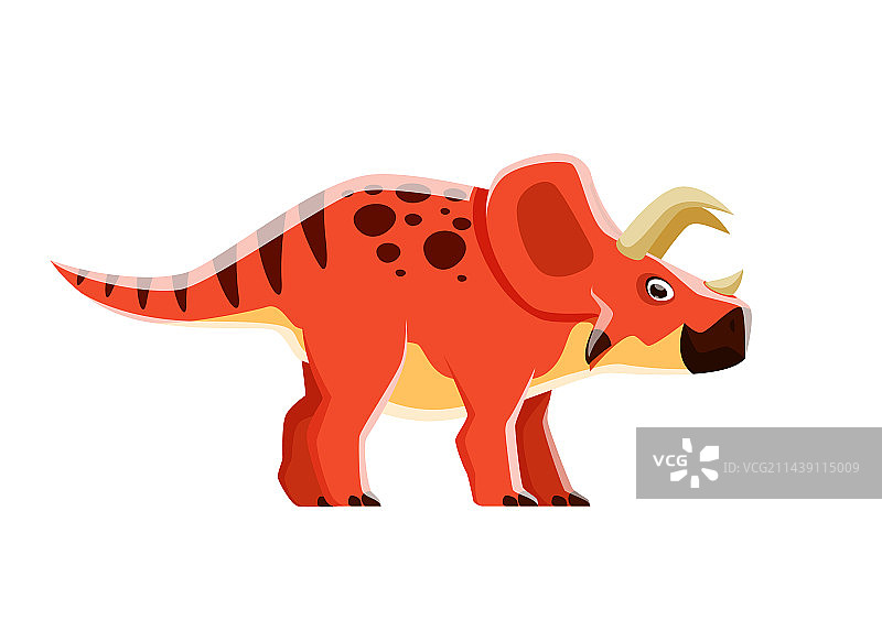 卡通恐龙角色：无鼻角龙图片素材