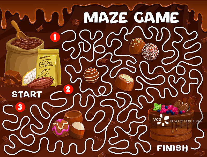 迷宫：寻找巧克力派的配料图片素材