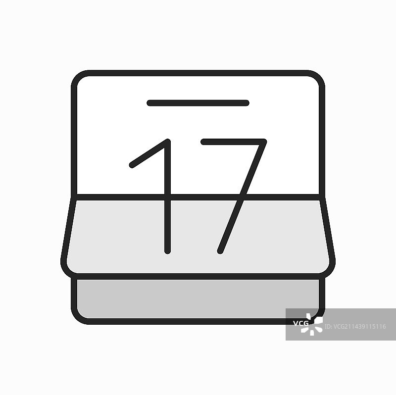 日历日期安排17号日期轮廓图标图片素材